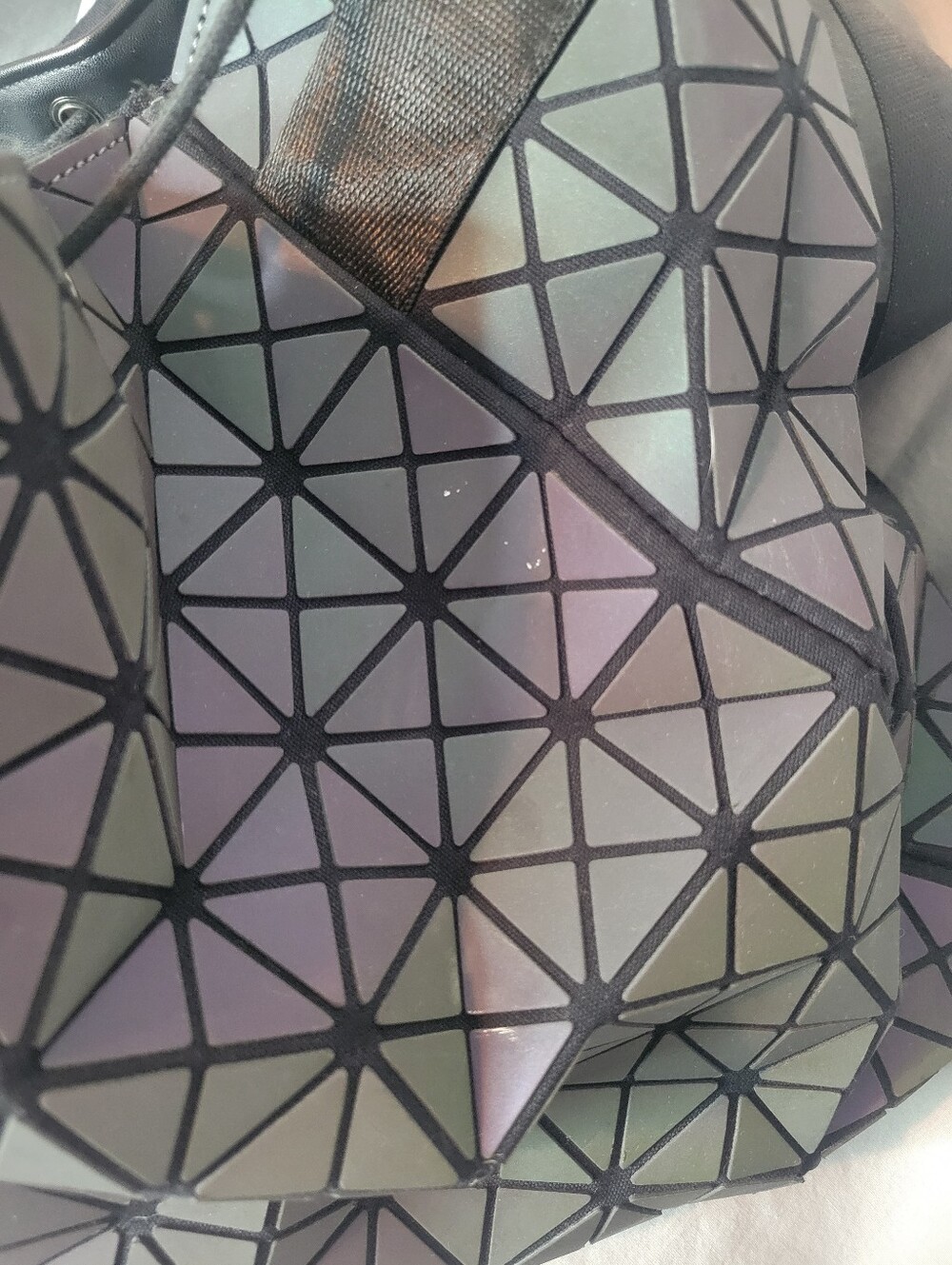 Reflective Iridescent Geometric Triangle Backpack (Reflective Colors In Photos) - Picture 14 of 15